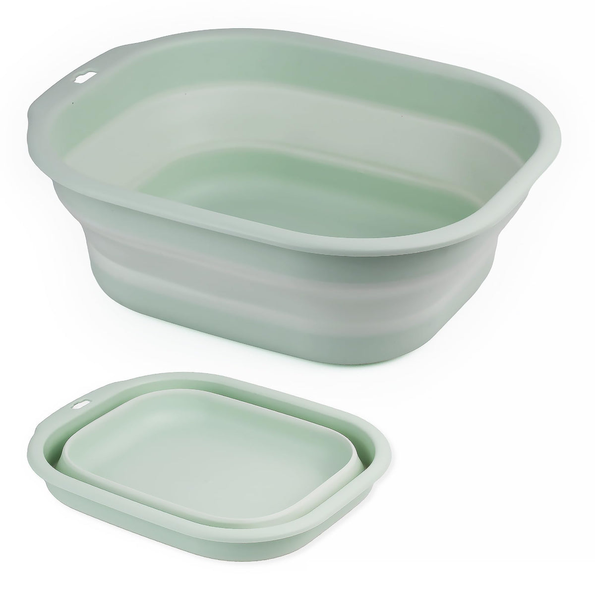 Collapsible Wash Basin Set of 2, Foldable Small Medium Size Wash Basin, Portable Plastic Basins for Laundry, Bottles, Travel, Camping (Pink)