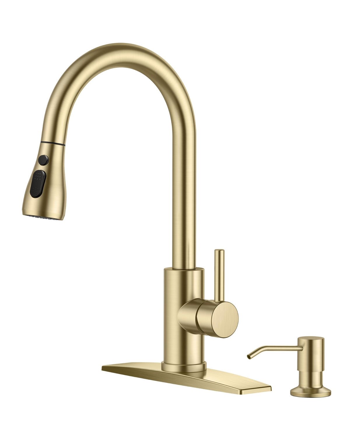 FORIOUS Kitchen Faucets Pull Down Sprayer, Stainless Steel, Brushed Nickel