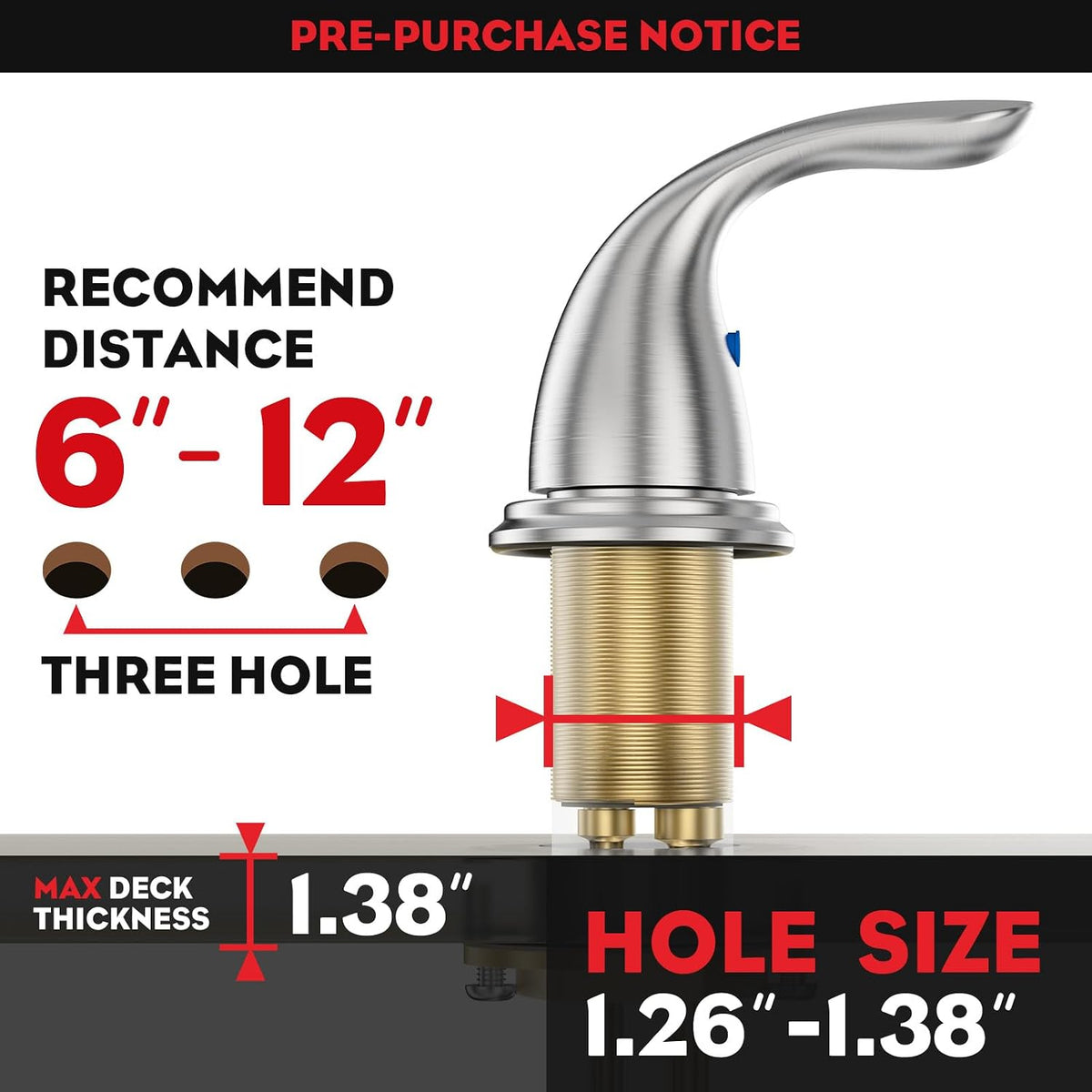 Phiestina 8 Inch 2 Handles 3 Holes Deck Mount Brushed Nickel Widespread Bathroom Faucet, with Stainless Steel Pop Up Drain, WF008-5-BN