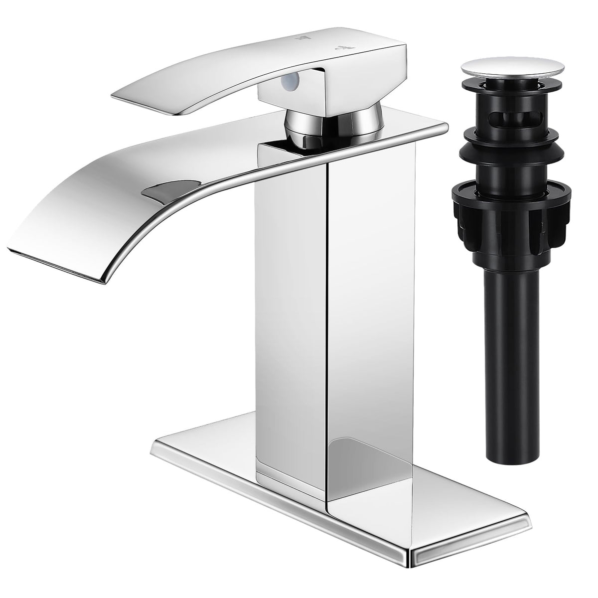 Bathroom Faucet Brushed Nickel Waterfall Single Handle Vanity Faucet