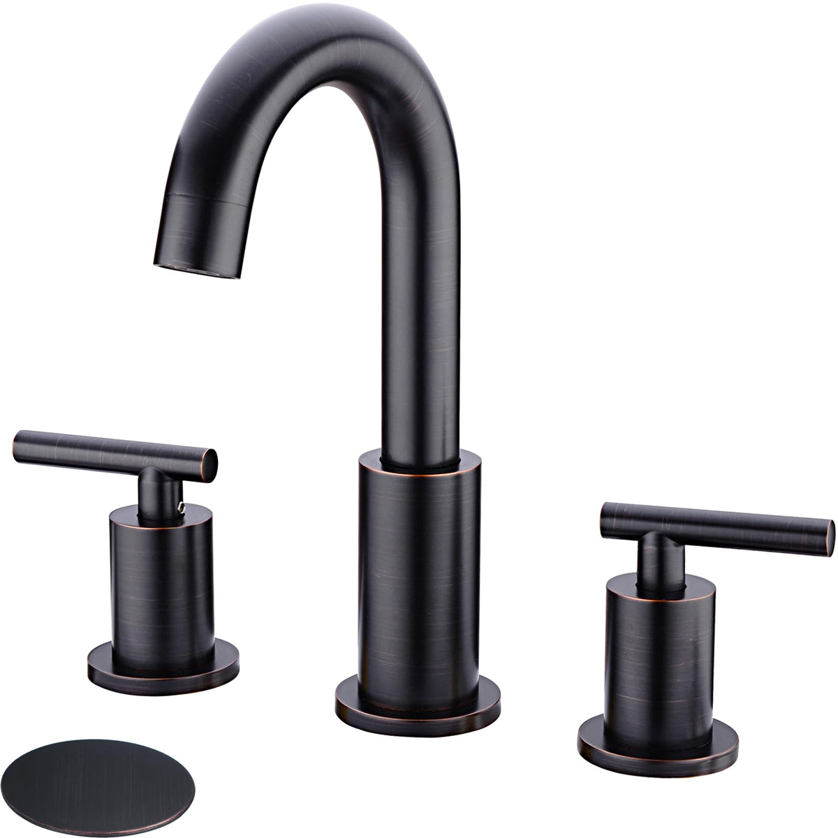 TRUSTMI Brushed Gold Bathroom Faucet 3 Hole 8 Inch Widespread, Swivel Spout
