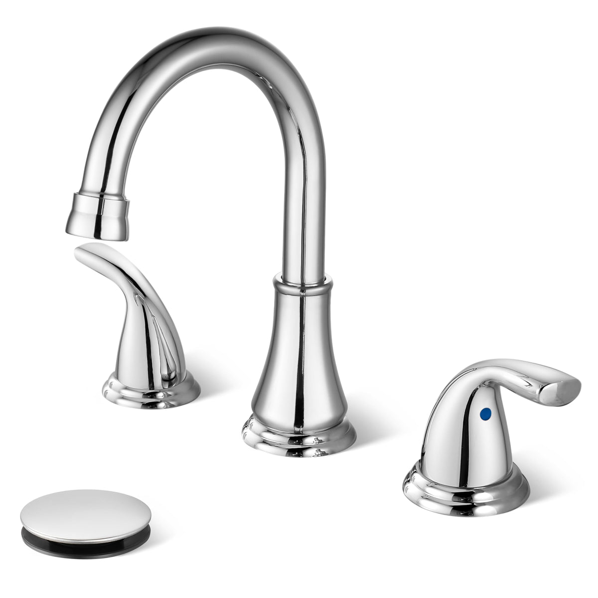 Brushed Nickel Widespread Bathroom Sink Faucet, 3 Hole 8 Inch