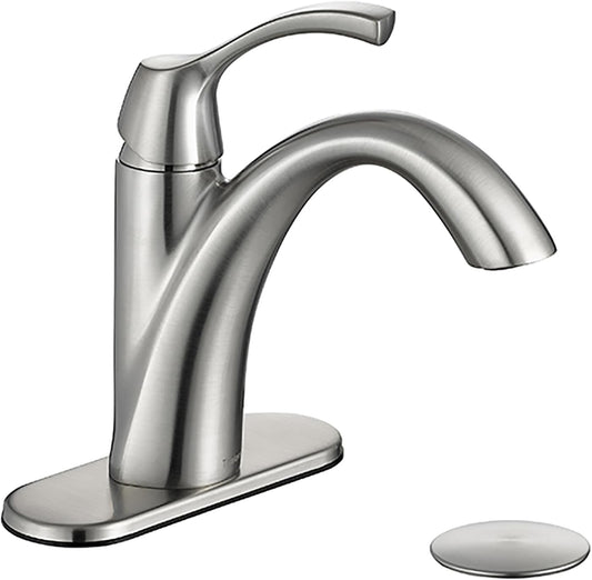 TimeArrow Bathroom Faucet Brushed Nickel with Drain and Water Supply Lines