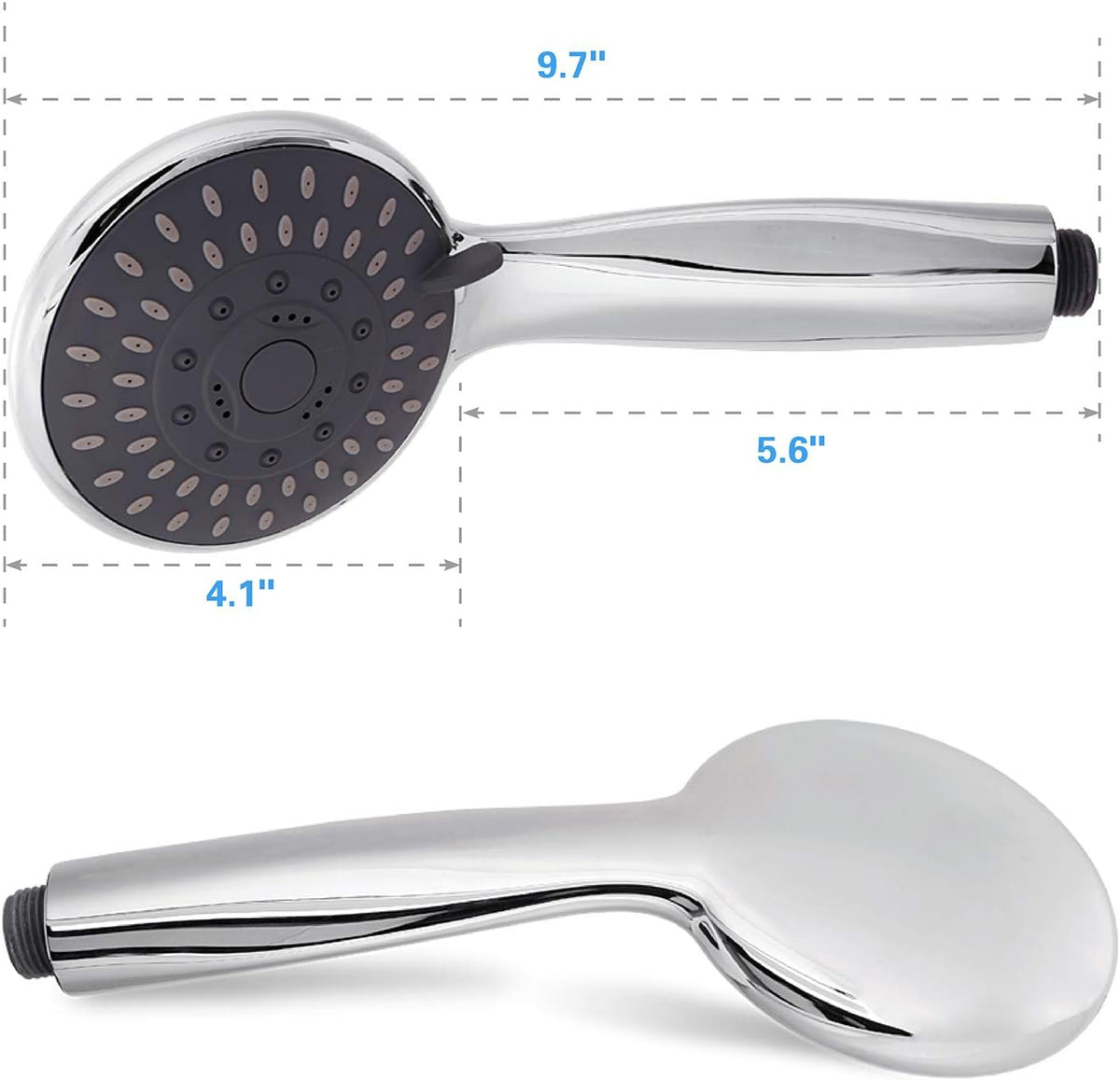 Briout Handheld Shower Head High Pressure 5-Settings with Hose, Chrome