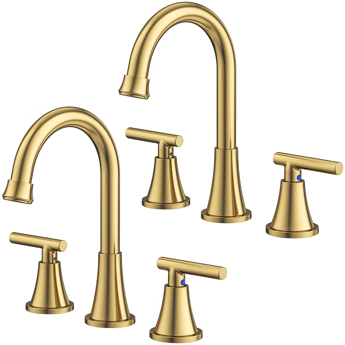 Bathroom Faucet 3 Hole, Matte Black Faucets with Drain and Supply Lines