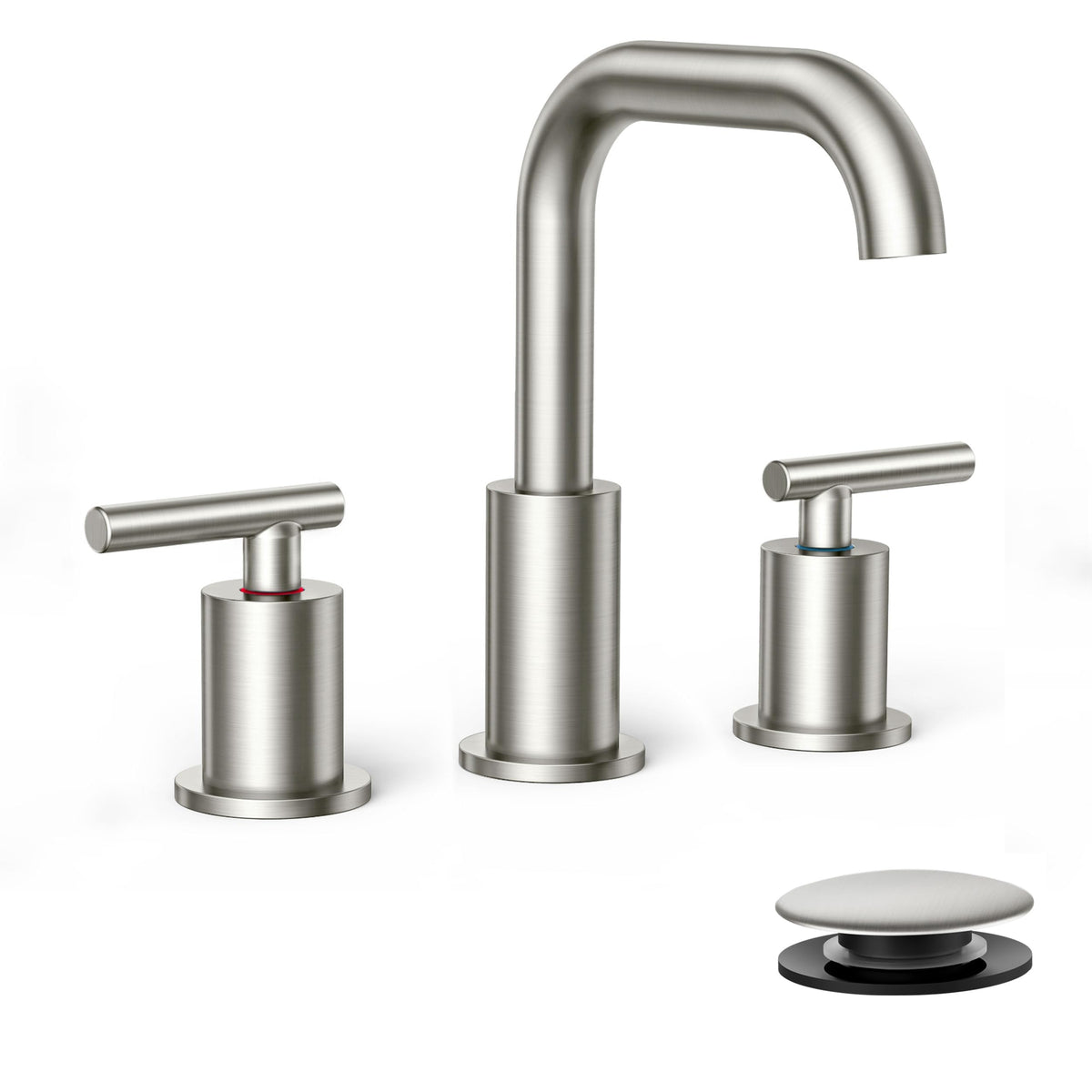 FORIOUS Bathroom Sink Faucet 3 Hole Widespread 8 Inch 2 Handle Matte Black