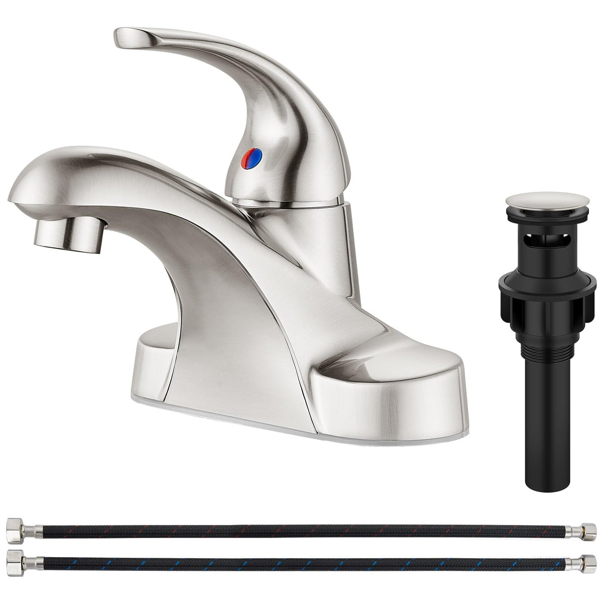 Aolemi Polish Chrome Bathroom Sink Faucet,Single Handle 4 Inch Centerset