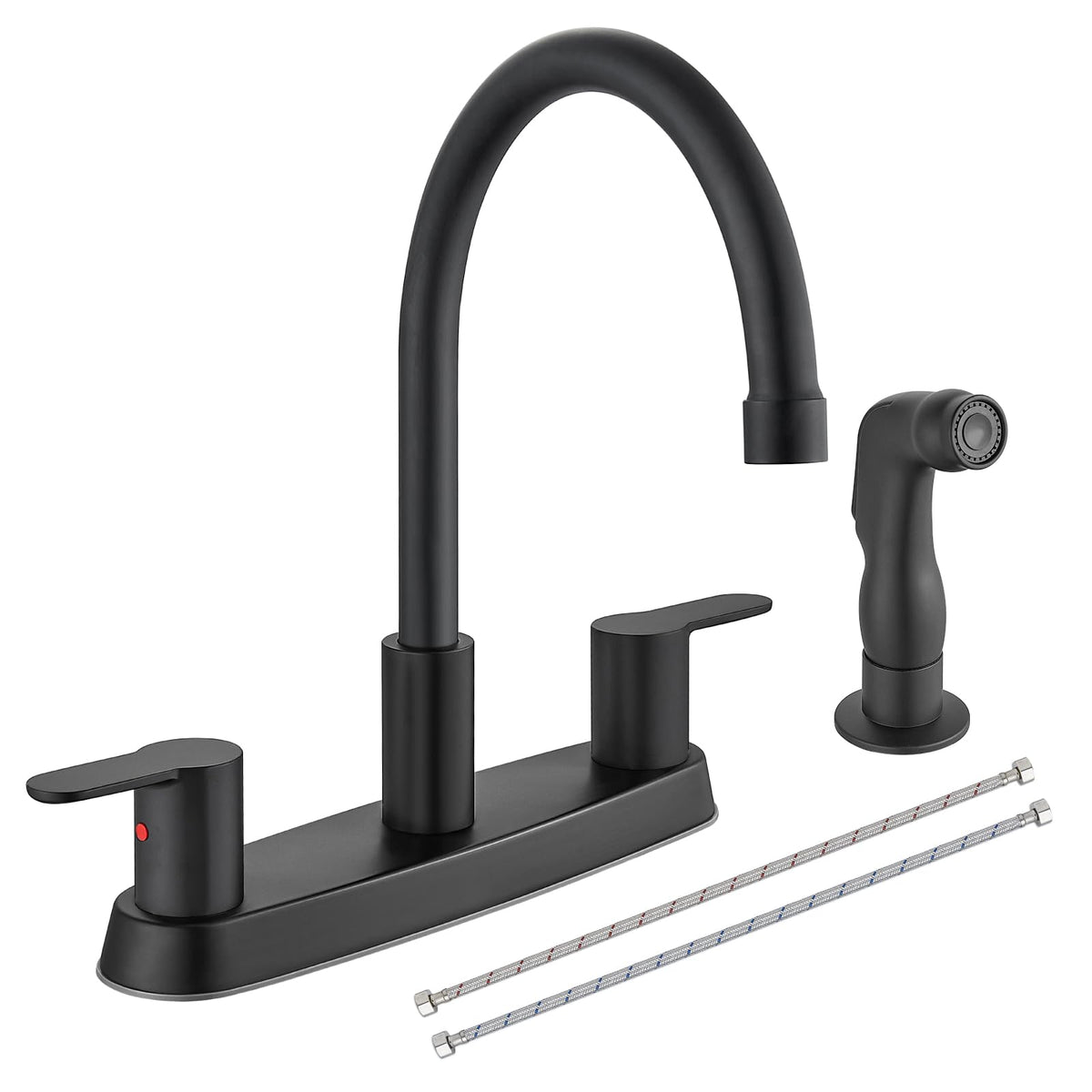 Kitchen Faucet 8 Inch Centerset Brushed Nickel 2-3 Hole Without Sprayer