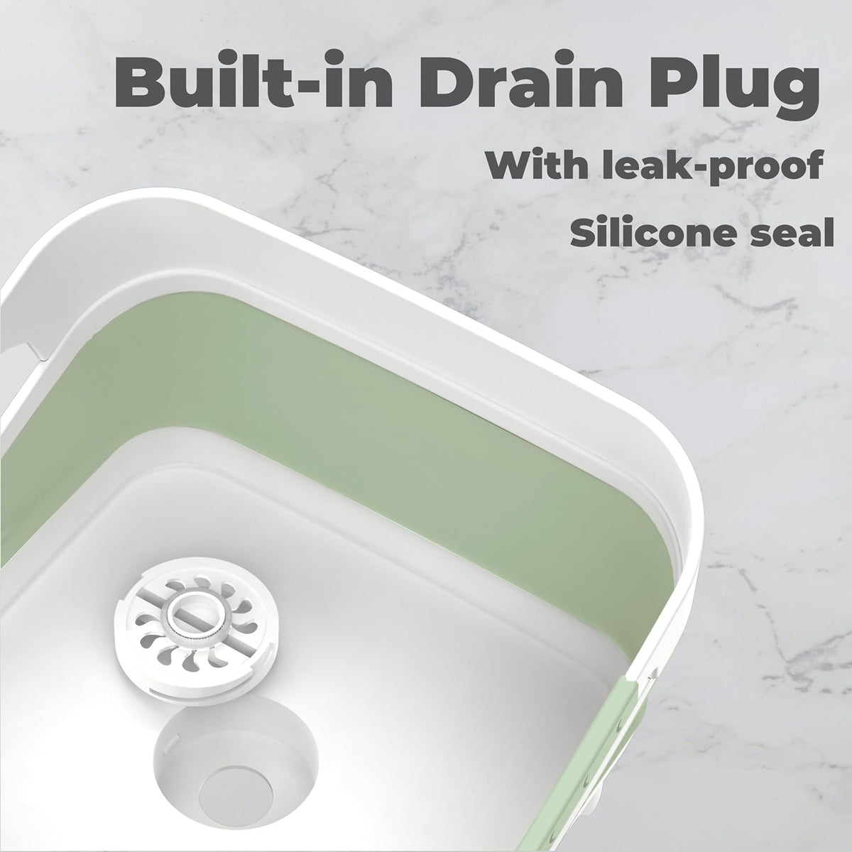 GIMWA 2.6 Gal Collapsible Baby Bottle Wash Basin with Drain Plug
