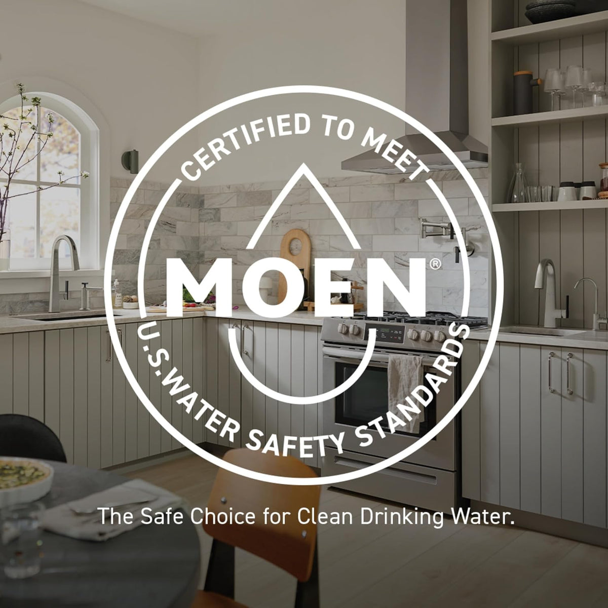 Moen Chateau Chrome One-Handle Low-Arc Kitchen Faucet with Side Sprayer in Deck Plate for 3-Hole Setup, 7434