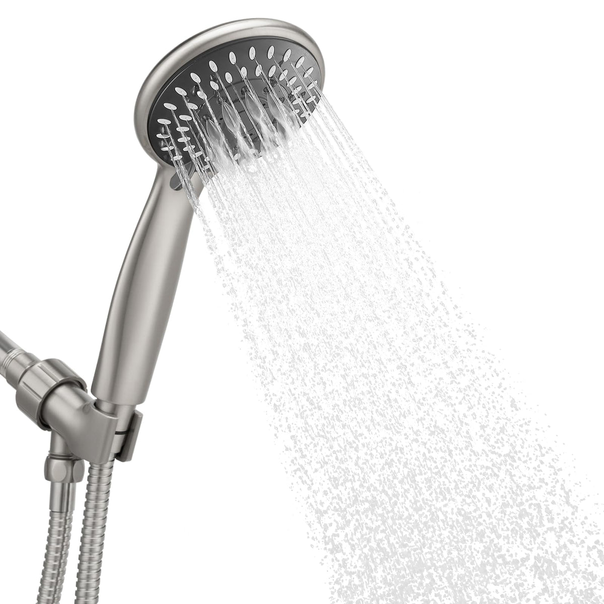 Briout Handheld Shower Head High Pressure 5-Settings with Hose, Chrome