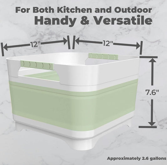 GIMWA 2.6 Gal Collapsible Baby Bottle Wash Basin with Drain Plug