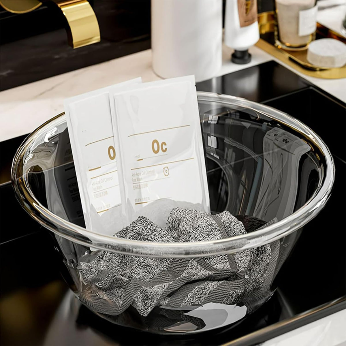 Transparent Wash Basin Transparent Wash Basin Thicken PET Multifunction Round Clear Washbasin Dish Tub for Home Kitchen Bathroom (S)