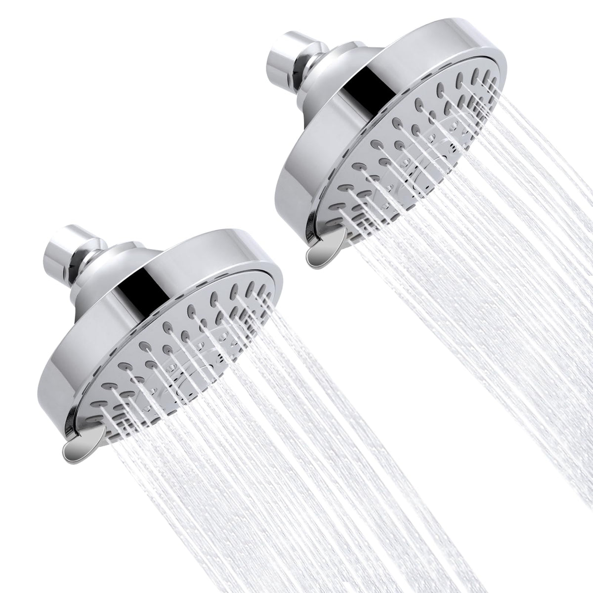 AISOSO High Pressure Rain Shower Head 5 Modes Showerhead 4.1 Inch Chrome