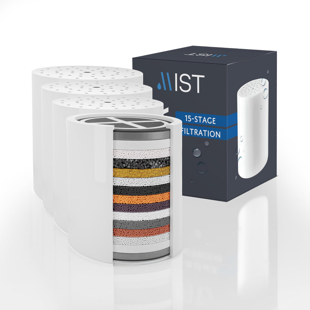 Mist Shower Filter Head for Hard Water Improves Skin, Hair, and Nails - Large, High Output Filtered Shower Head with Filter Softens Water and Removes Chlorine and Heavy Metals, Chrome