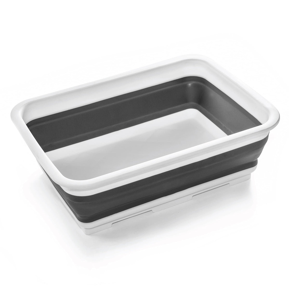 BINO Collapsible Wash Basin - Grey | Portable Dish Tub | Kitchen | Camping | Sink | Home Essentials | Baby Travel | Folding Dish Pan for Maximum Space Saving
