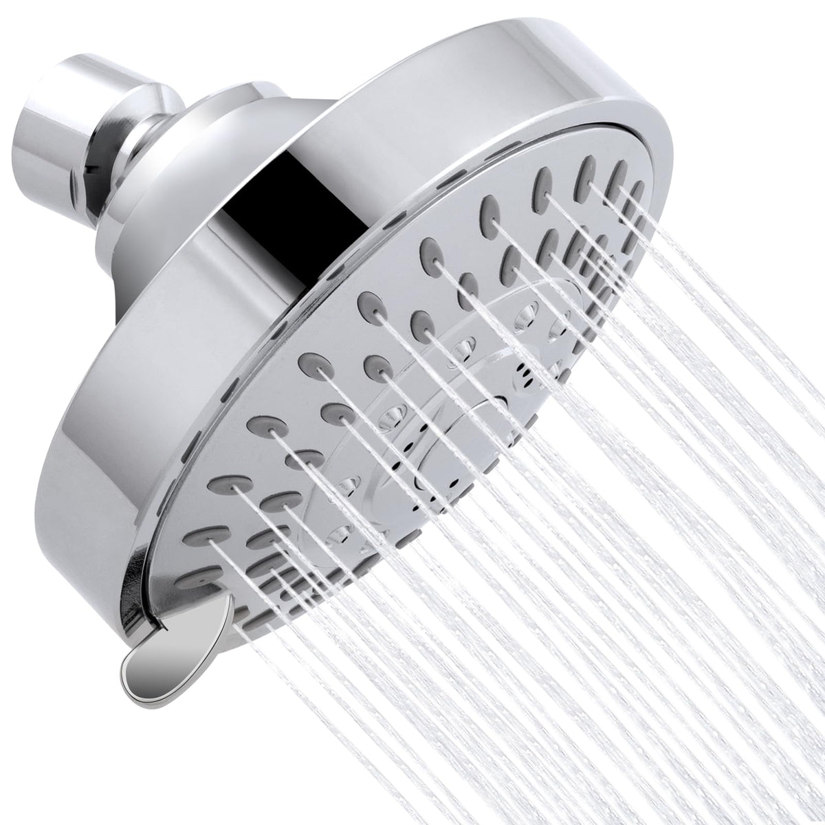 AISOSO High Pressure Rain Shower Head 5 Modes Showerhead 4.1 Inch Chrome