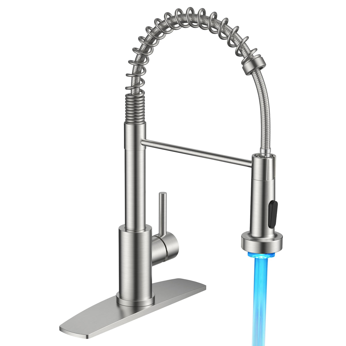 FORIOUS Kitchen Sink Faucet, 3 Modes Sprayer, Single Handle, Brushed Nickel