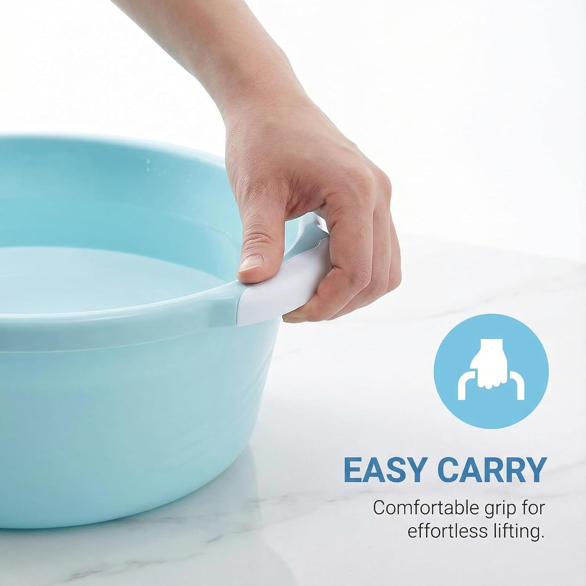 Zerodeko 2 Pack Plastic Wash Basin 13.58 X 12.20 X 4.72 in Household Washbasin for Bathroom Kitchen Foot Washing Anti-Slip Bottom Easy to Carry