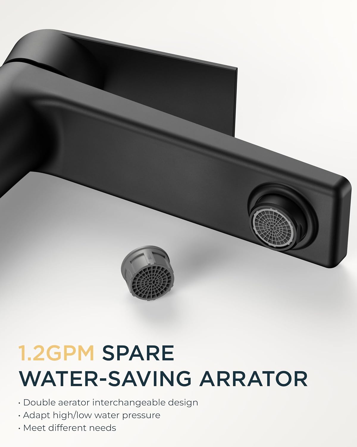 FORIOUS Single Hole Bathroom Faucet Black Matte, Commercial Faucet