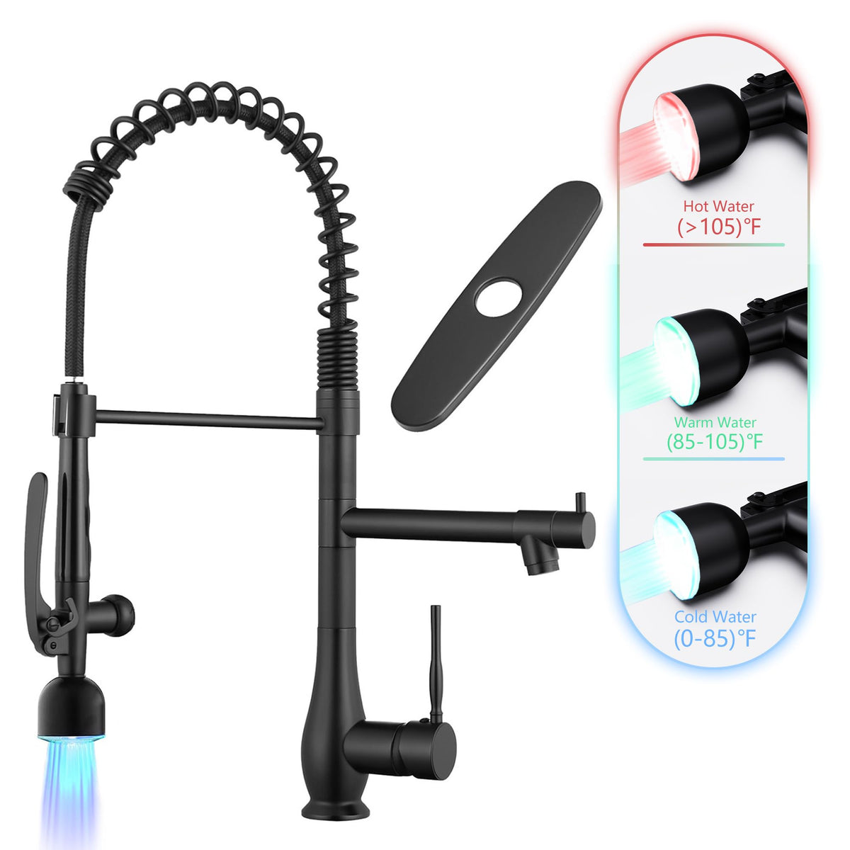 GIMILI Commercial Kitchen Sink Faucet with Pull Down Sprayer Brushed Nickel