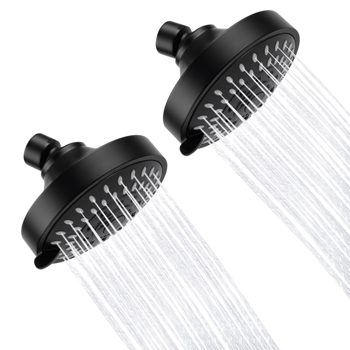 AISOSO High Pressure Rain Shower Head 5 Modes Showerhead 4.1 Inch Chrome