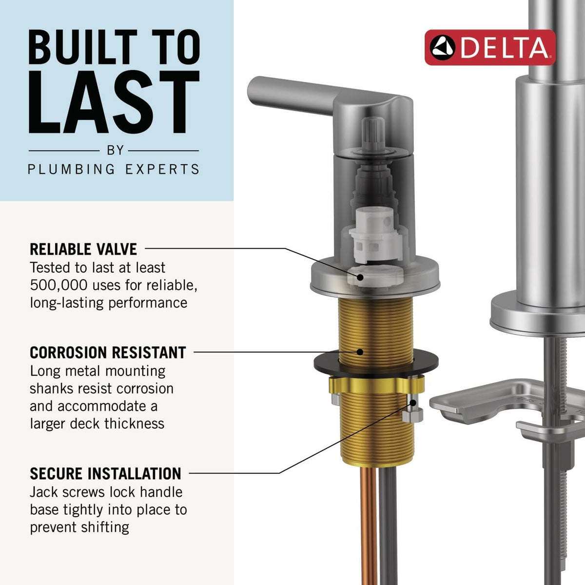 Delta Roe Brushed Nickel Bathroom Faucet 3 Hole, 8 Inch Widespread Bathroom Sink Faucet for Vanity, Push-Pop Drain Assembly, Stainless 35985LF-SS
