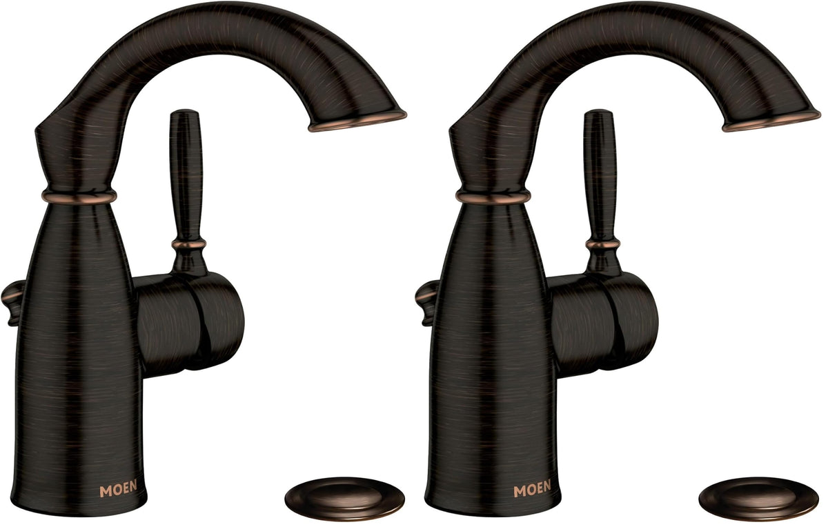 Moen Sarona Mediterranean Bronze One-Handle Single Hole Rustic Farmhouse Bathroom Sink Faucet with Optional Deckplate, 84144BRB