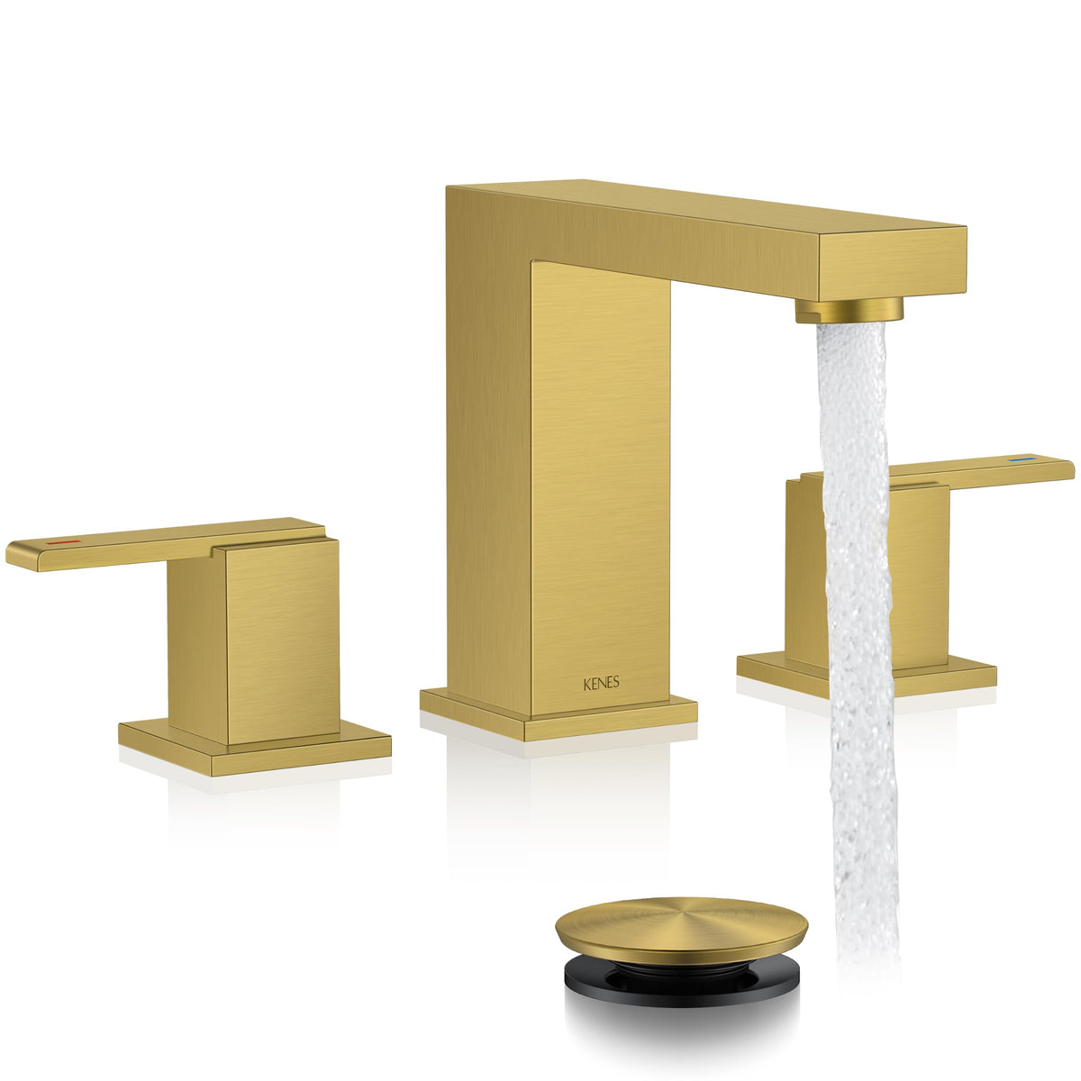 KENES Brushed Nickel 8 Inch Widespread Bathroom Faucet 2 Handle 3 Hole