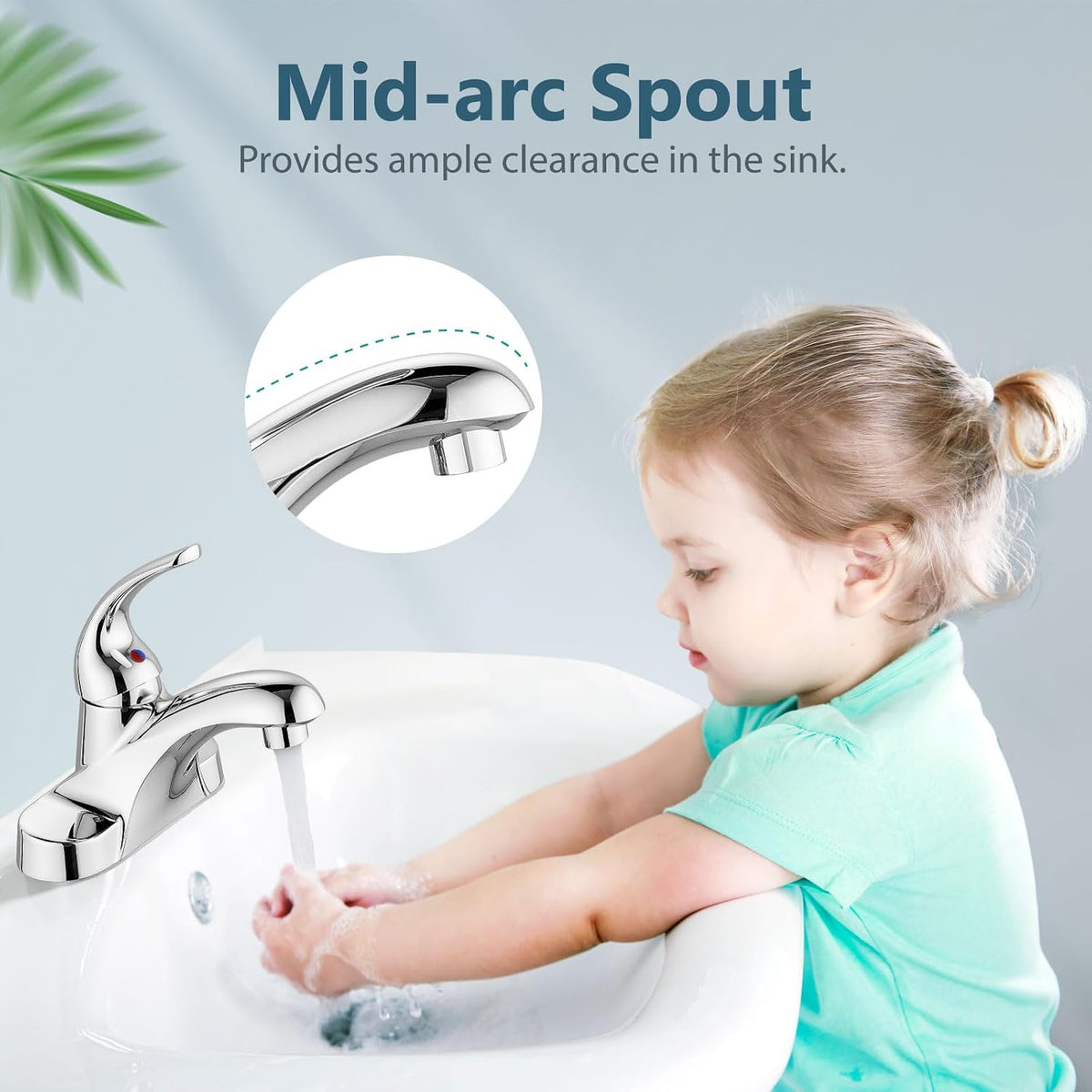 Aolemi Polish Chrome Bathroom Sink Faucet,Single Handle 4 Inch Centerset