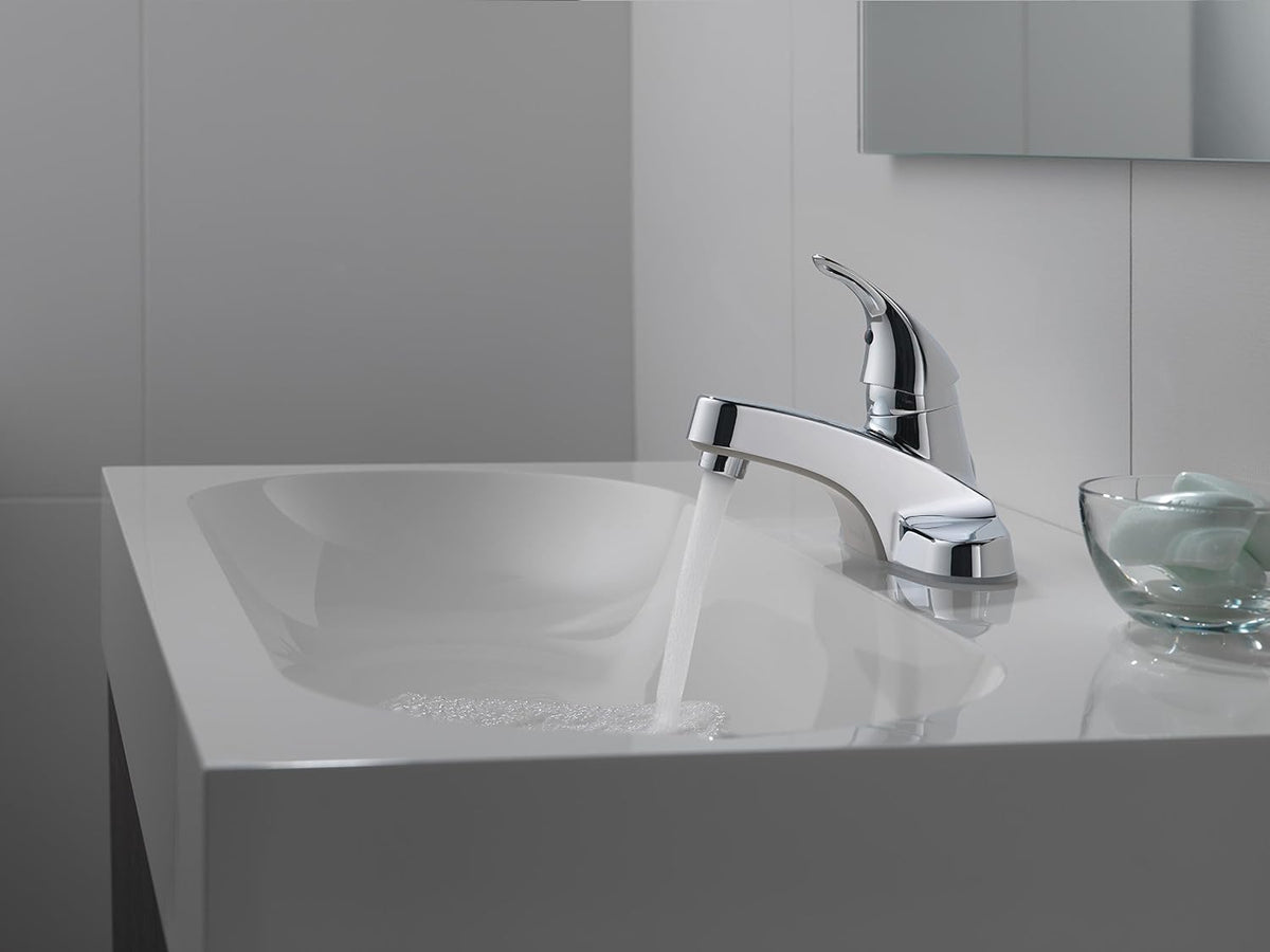 Peerless Centerset Bathroom Faucet Chrome, Bathroom Sink Faucet, Single Handle, Chrome P131LF