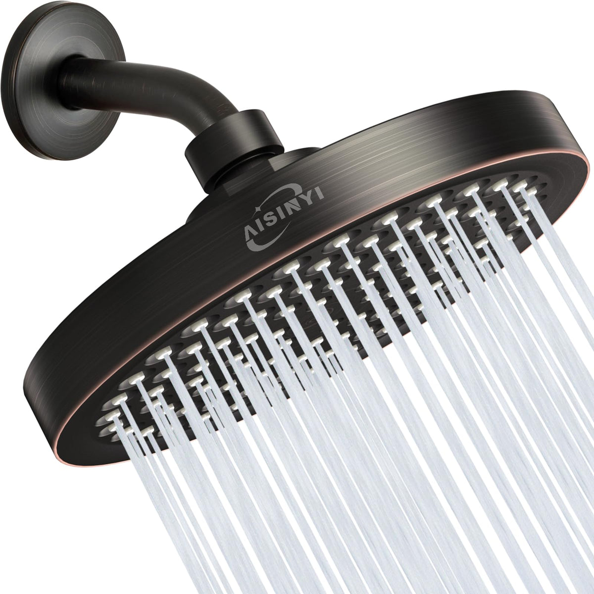 6" High Pressure Rain Shower Head, Luxury Matte Black Finish