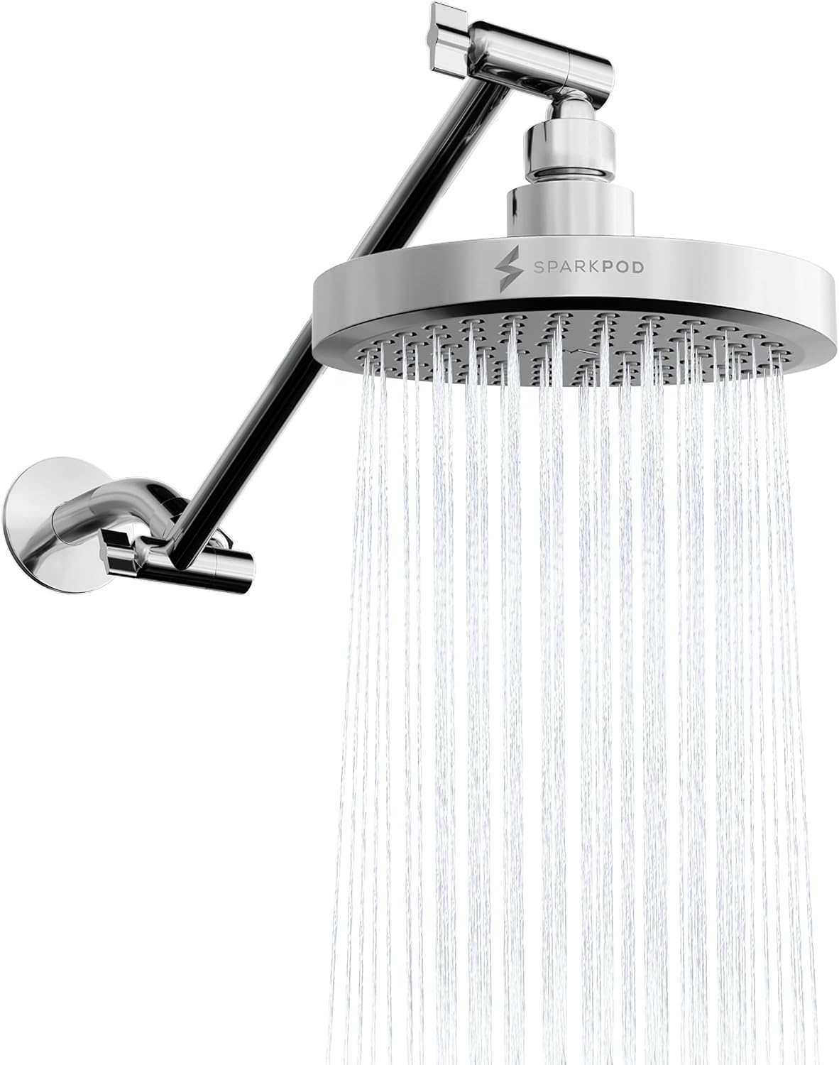 SparkPod 6" Round Rain Shower Head with 11" Shower Arm