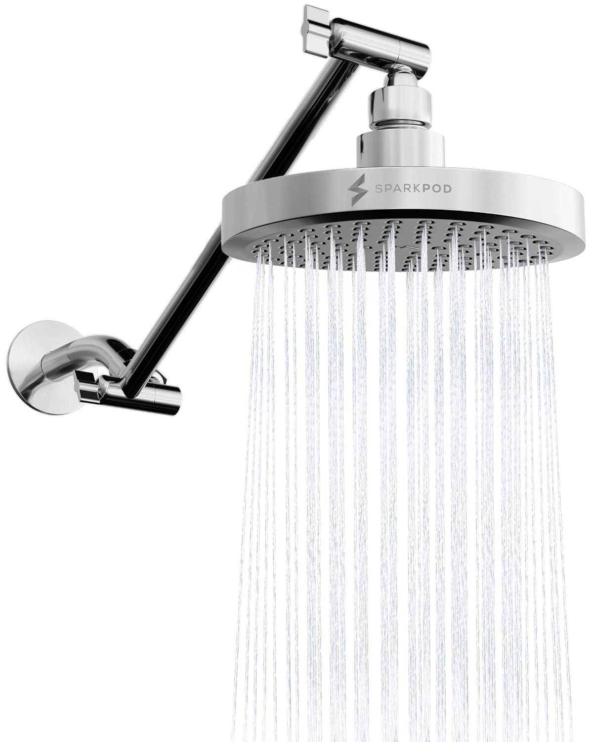 SparkPod 6" Round Rain Shower Head with 11" Shower Arm