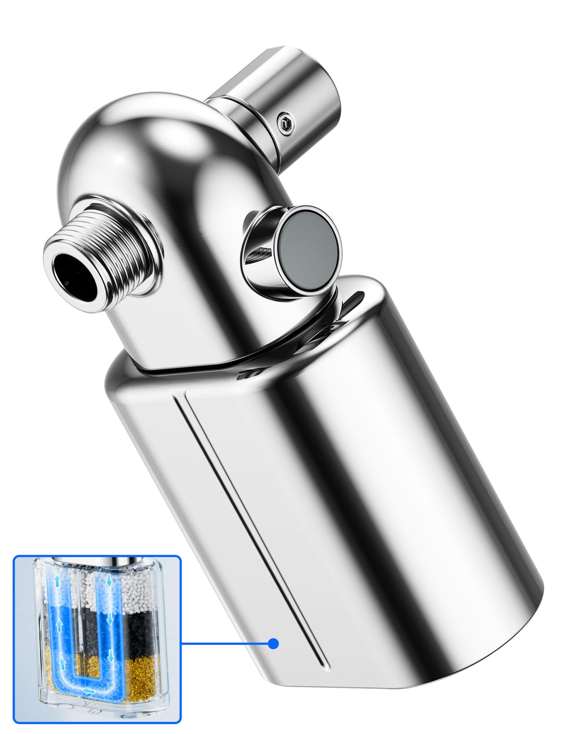 Veken Shower Filter, Chlorine, Lead & Sulphide Tested, One-Press Cartridge