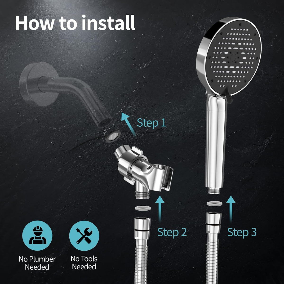 SR SUN RISE High Pressure Filtered Handheld Shower Head 9 Spray（1 filter）