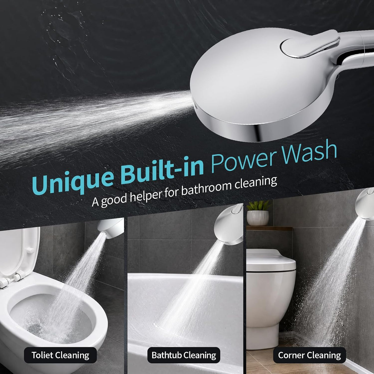 SR SUN RISE High Pressure Filtered Handheld Shower Head 9 Spray（1 filter）