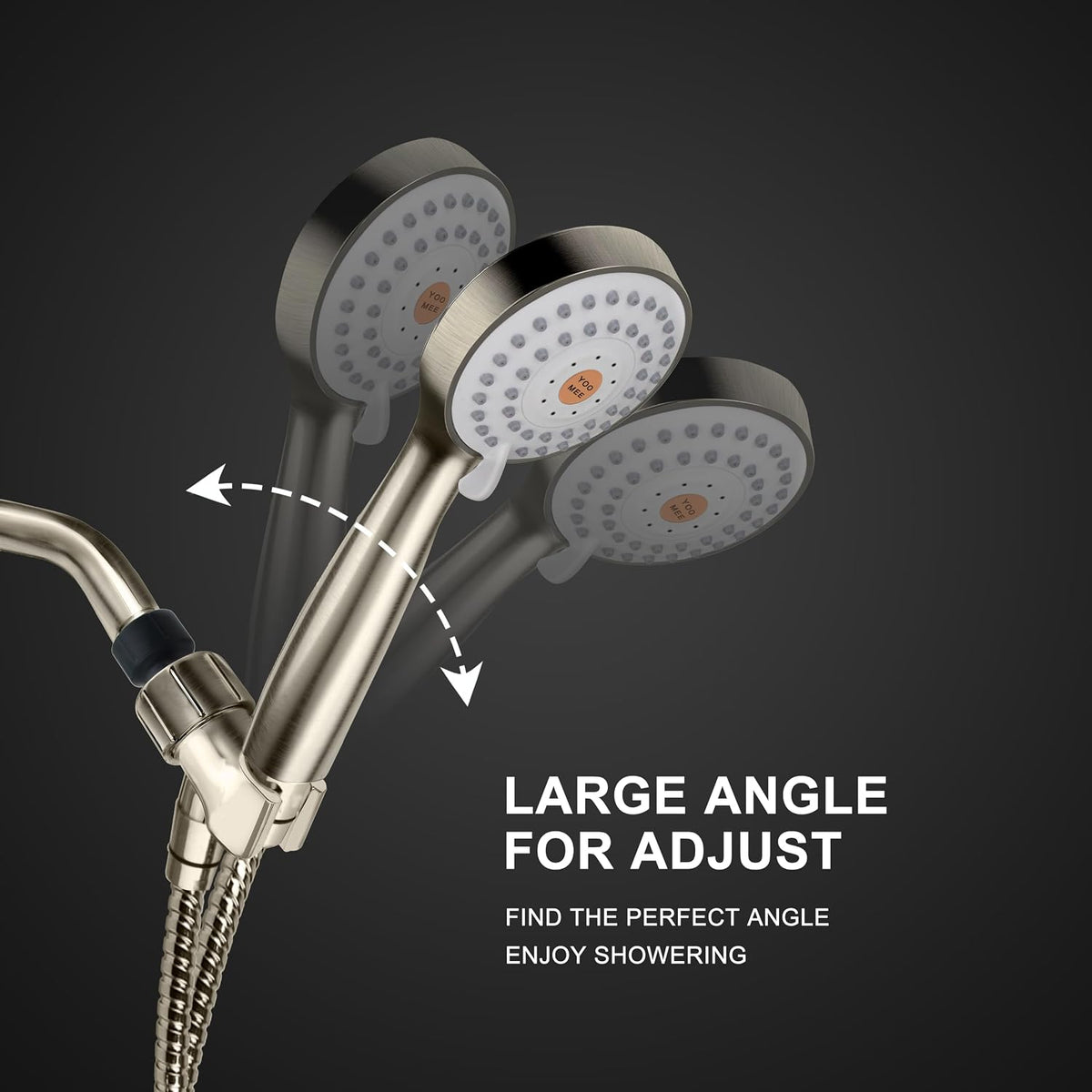 YOO.MEE High Pressure Handheld Shower Head, Power Boost Resists Low Flow