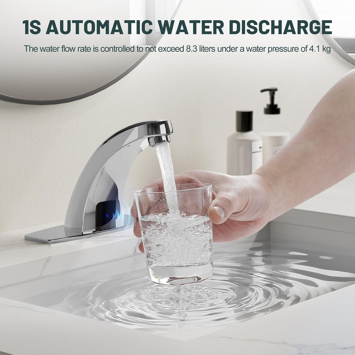 Touchless Bathroom Faucet, Sensor Faucets, Chrome