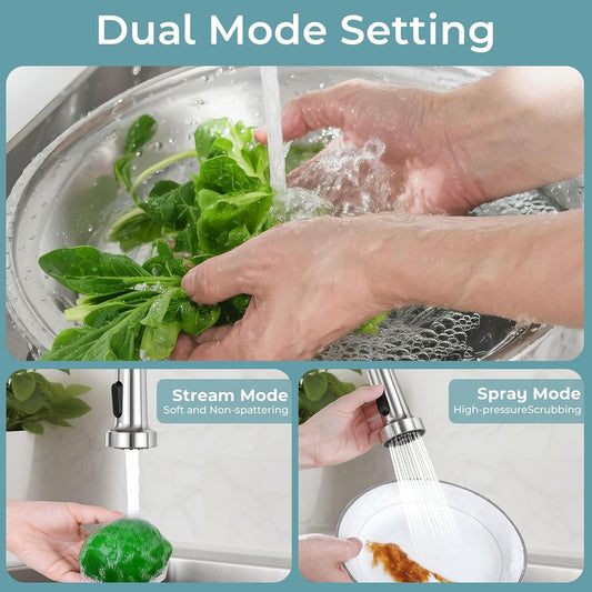 Kitchen Faucet with Pull Down Sprayer, Brushed Nickel