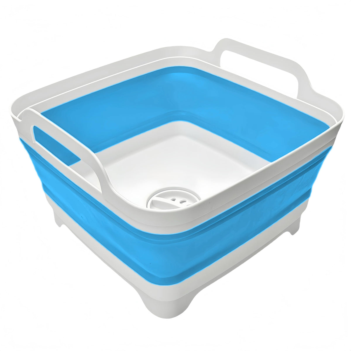 MontNorth Collapsible Wash Basin 9L, Foldable Dish Tub with Drain Plug, Portable Collapsible Dish Basin, Camping Sink for Washing Dishes, Laundry & Kitchen Use,Gray