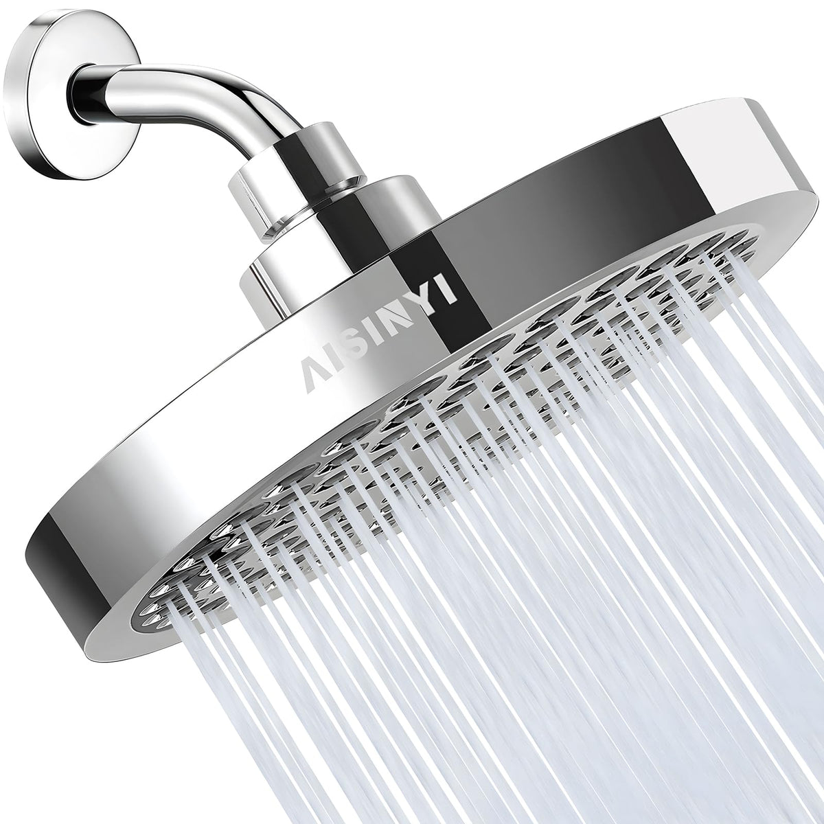 6" High Pressure Rain Shower Head, Luxury Matte Black Finish