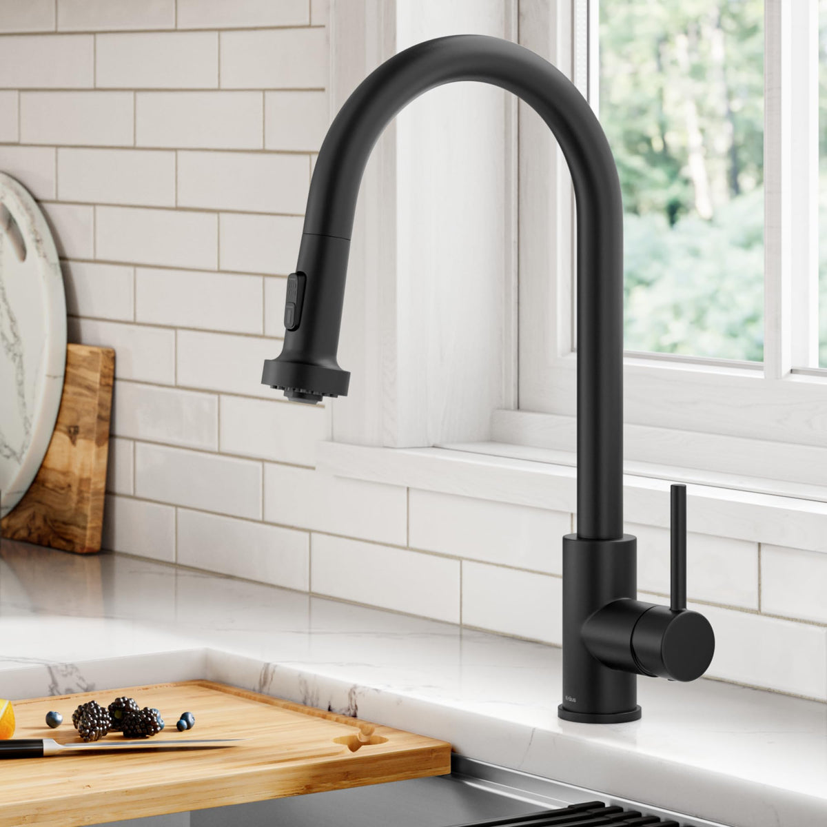 KRAUS Chrome 18.75 in Commercial Pull Down Kitchen Faucet KPF-1610CH