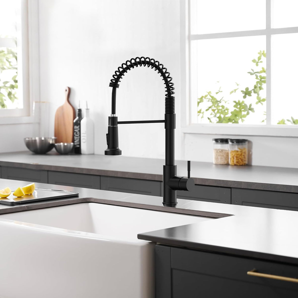 GIMILI Black Kitchen Faucet with Pull Down Sprayer