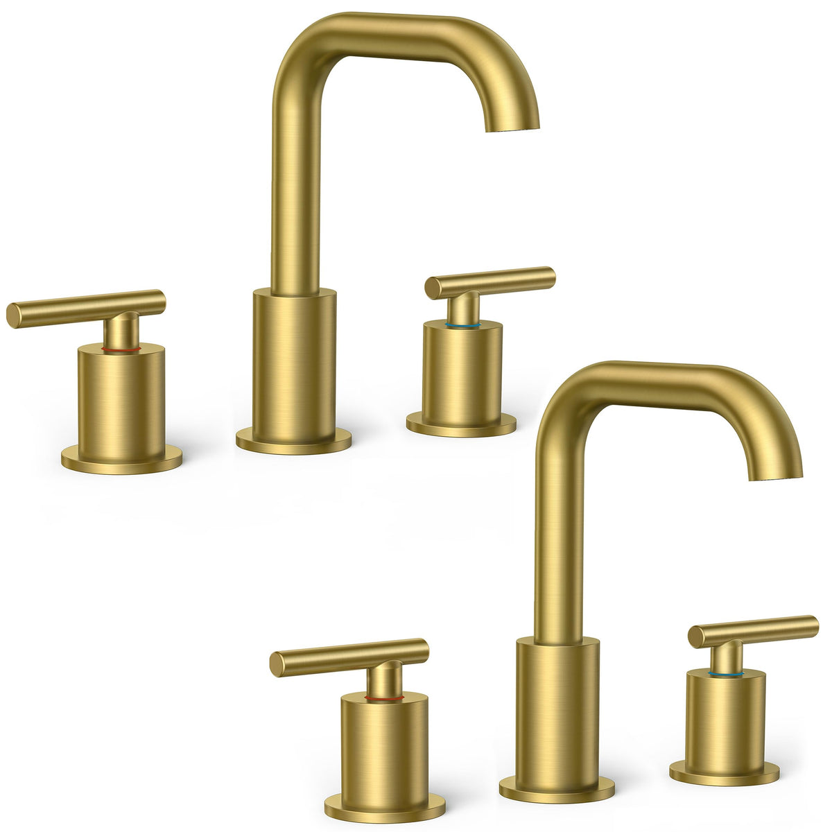 FORIOUS Bathroom Sink Faucet 3 Hole Widespread 8 Inch 2 Handle Matte Black