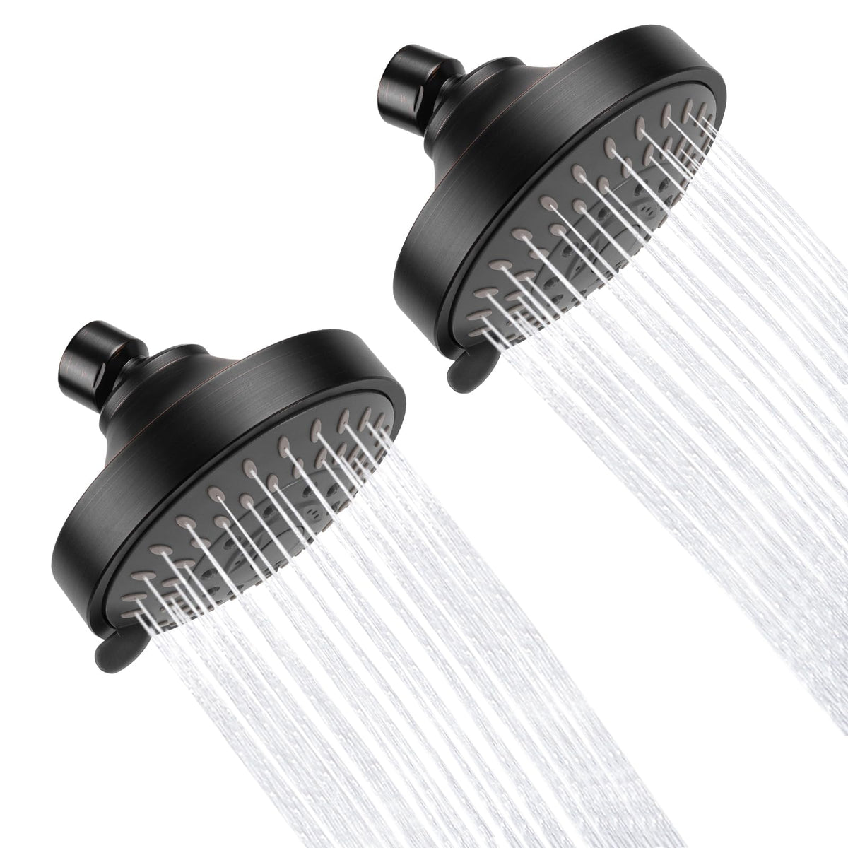 AISOSO High Pressure Rain Shower Head 5 Modes Showerhead 4.1 Inch Chrome
