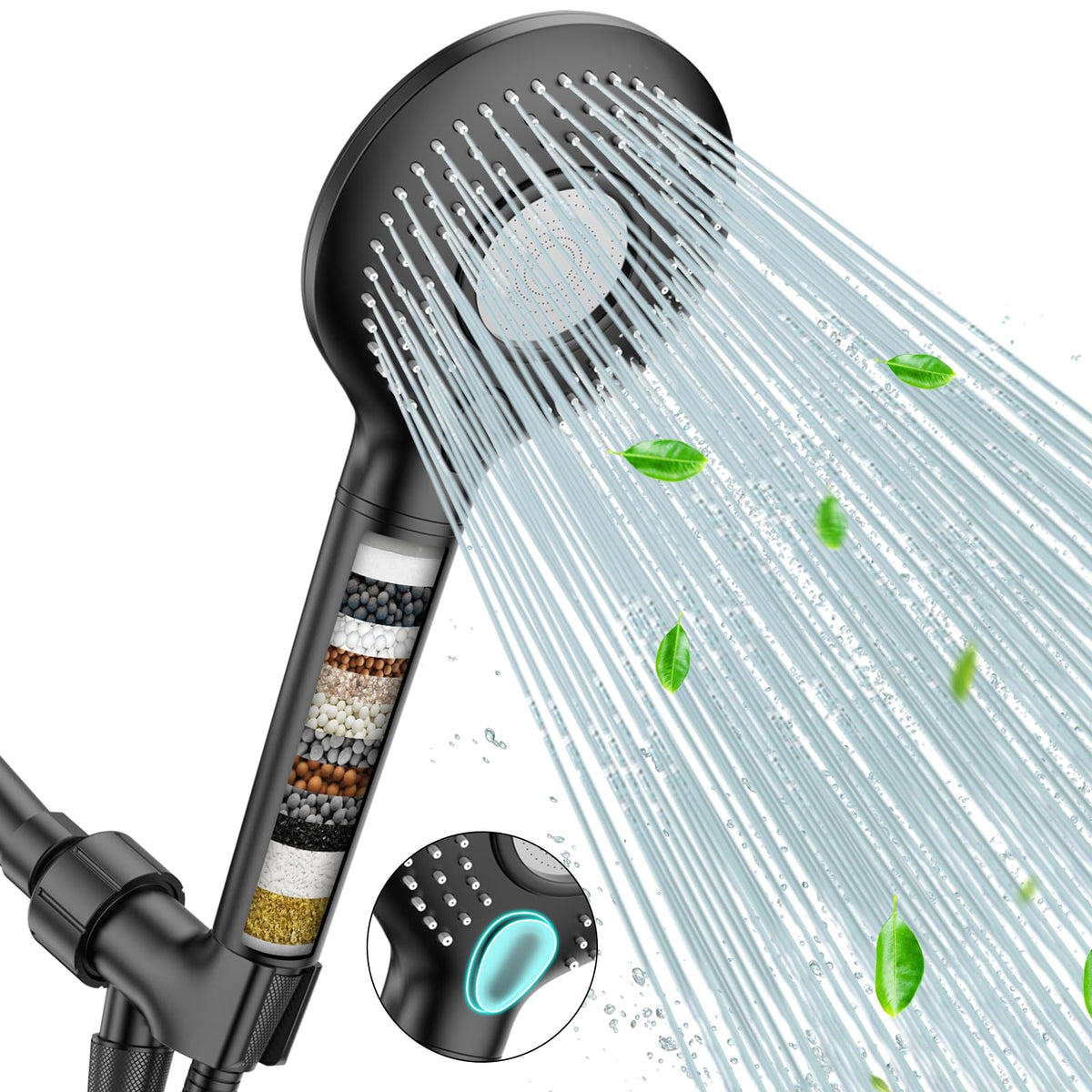 FEELSO Filtered Shower Head with Handheld, High Pressure Shower Filter Head