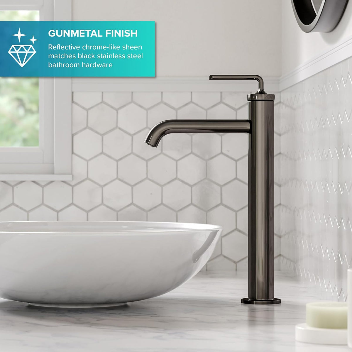 KRAUS Ramus Single Handle Vessel Sink Bathroom Faucet with Pop-Up Drain in Brushed Gold, KVF-1220BG
