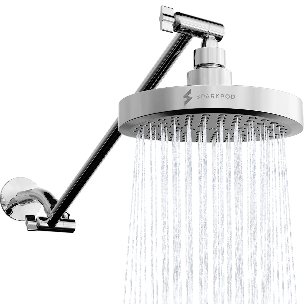 SparkPod 6" Round Rain Shower Head with 11" Shower Arm