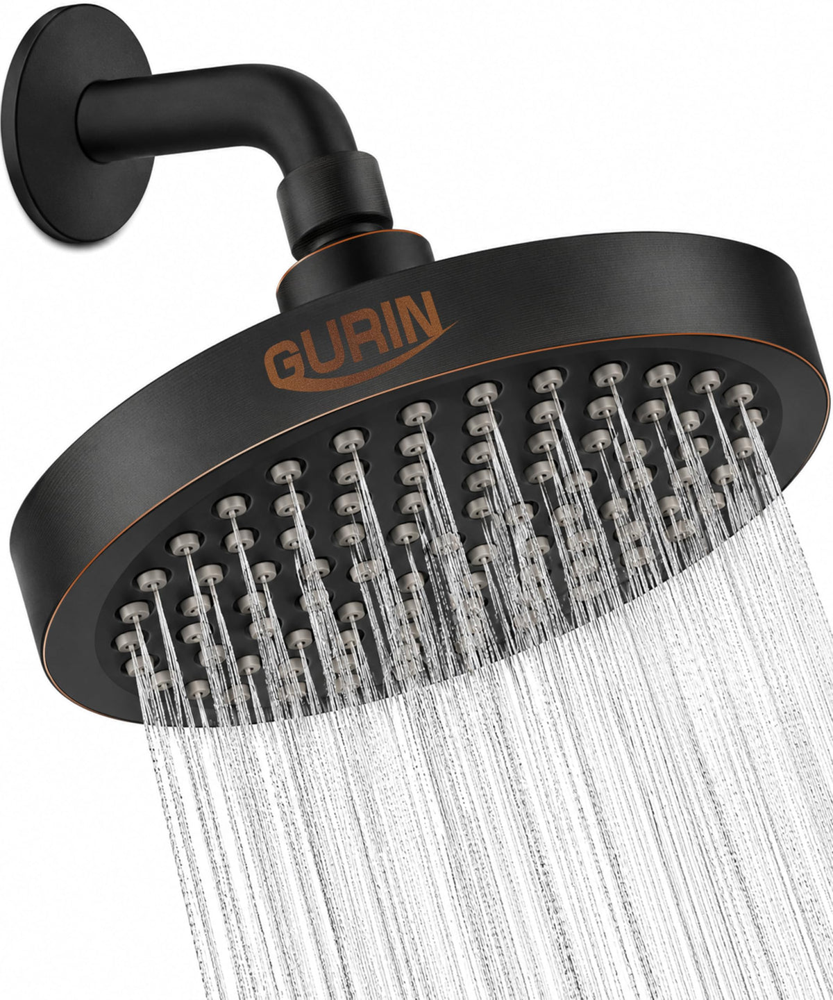 GURIN Shower Head - Luxury Polished Chrome Finish - Rain Showerhead 6 Inch